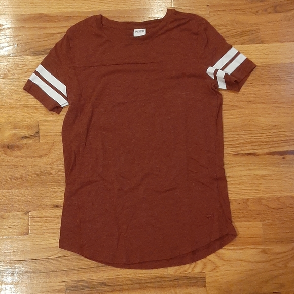 PINK Victoria's Secret Tops - SOLD Pink Maroon Basic T-Shirt
